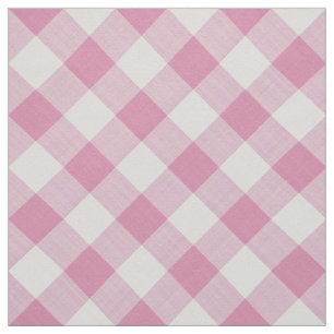 Large Pink Gingham Checks Pattern Geometric Fabric