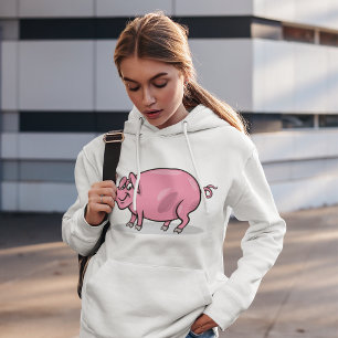 Large Pink Pig Hoodie
