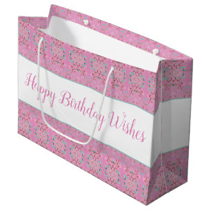 Large Pink Tote Style Paper Birthday Gift Bag