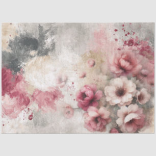 Large Pink Vintage Inspired Floral Tissue Paper