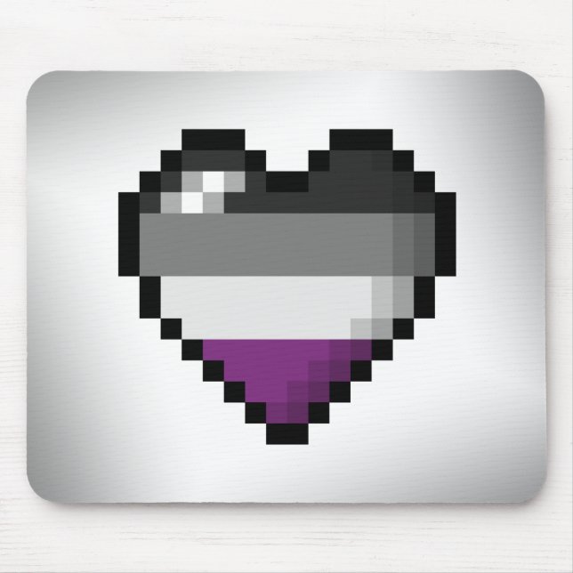 Large Pixel Heart Design in Asexual Pride Flag  Mouse Pad (Front)
