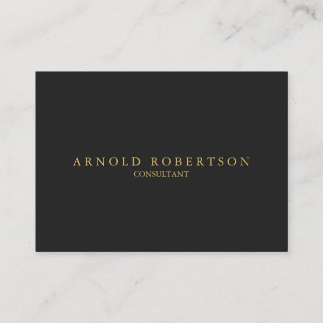 Large Plain Grey Gold Professional Business Card (Front)