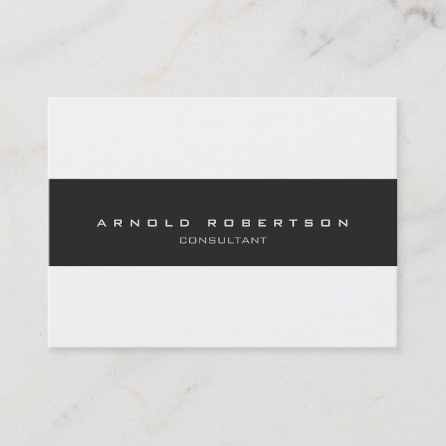 Large Plain Grey White Professional Business Card (Front)
