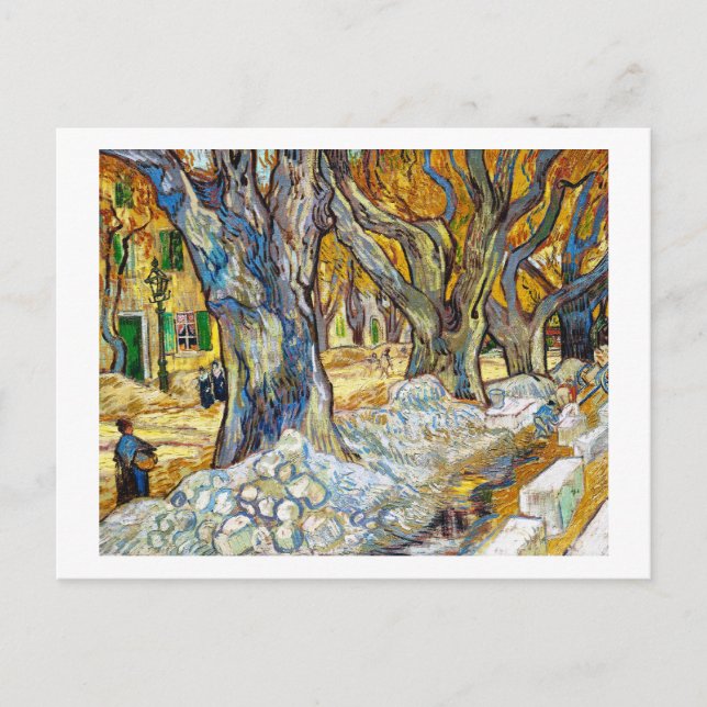 Large Plane Trees by Vincent Van Gogh Postcard (Front)