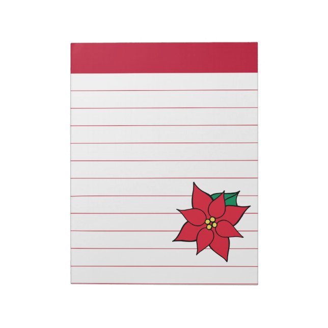Large Poinsettia Holiday Notepad (Rotated)
