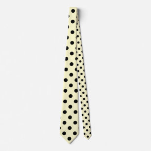 Large Polka Dots - Black on Cream Tie