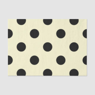 Large Polka Dots - Black on Cream Tissue Paper