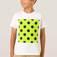 Large Polka Dots - Black on Fluorescent Yellow