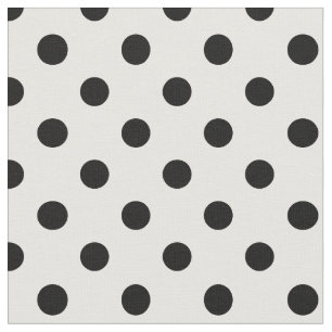 Large Polka Dots - Black on White Fabric