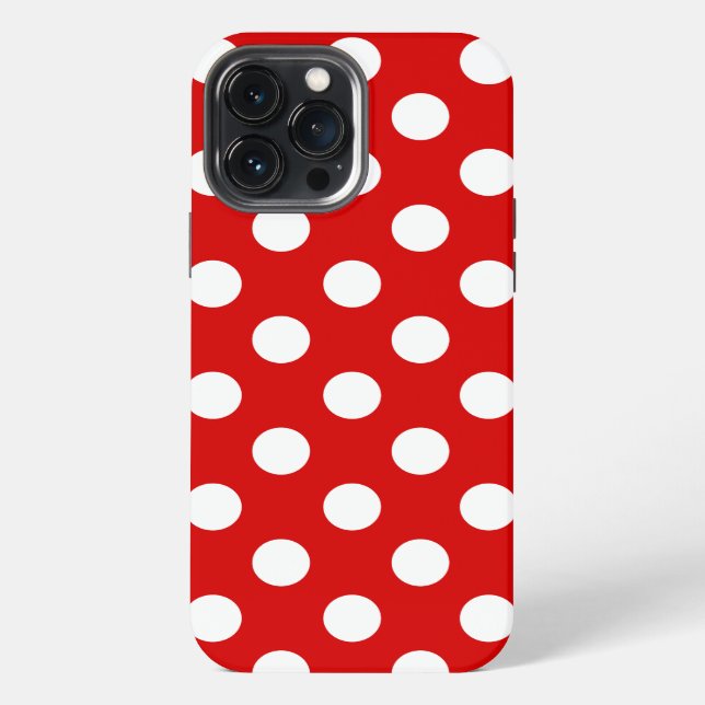 Large Polka Dots, Flashy Red iPhone Case (Back)