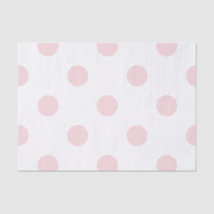 Large Polka Dots - Pale Pink on White Tissue Paper