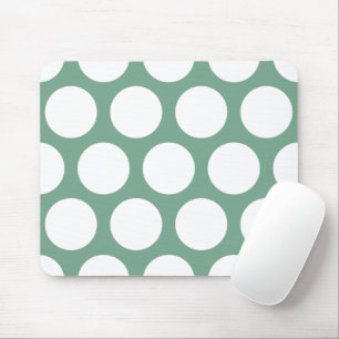 Large Polka Dots Pattern: Seafoam Green Mouse Pad