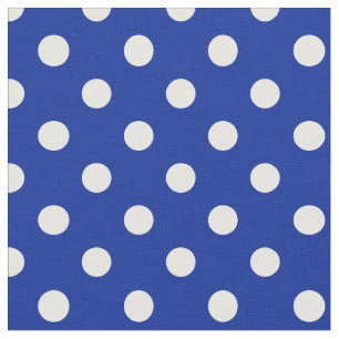 Large Polka Dots - White on Imperial Blue Fabric