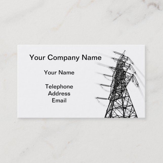 Large Powermast as Part of Electric Grid Business Card (Front)