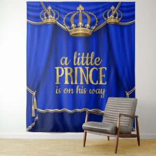 Large Prince Baby Shower Backdrop Tapestry
