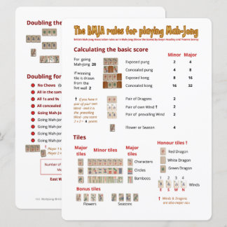Large Print BMJA rules card – Scoring