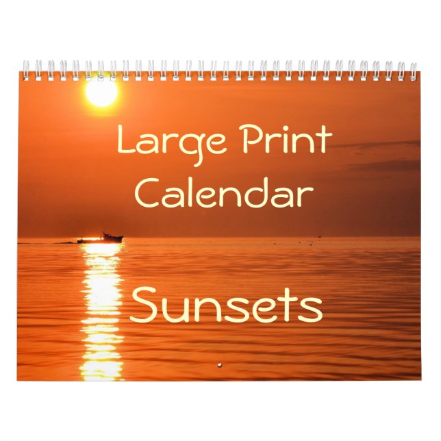 Large Print Calendar - Sunsets (Cover)