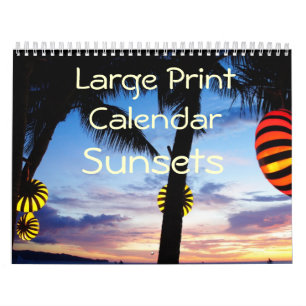 Large Print Calendar - Sunsets
