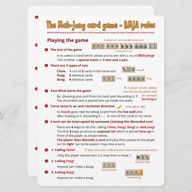 Large Print Card Game rules – Playing the game (1) (Front/Back)
