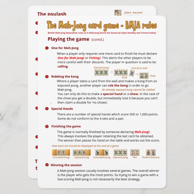 Large Print Card Game rules – Playing the game (2) (Front/Back)