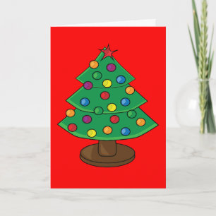 Large Print Three Tier Christmas Tree Holiday Card