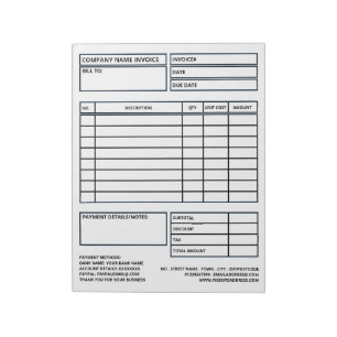Large Professional Business Invoice/Quotation Notepad