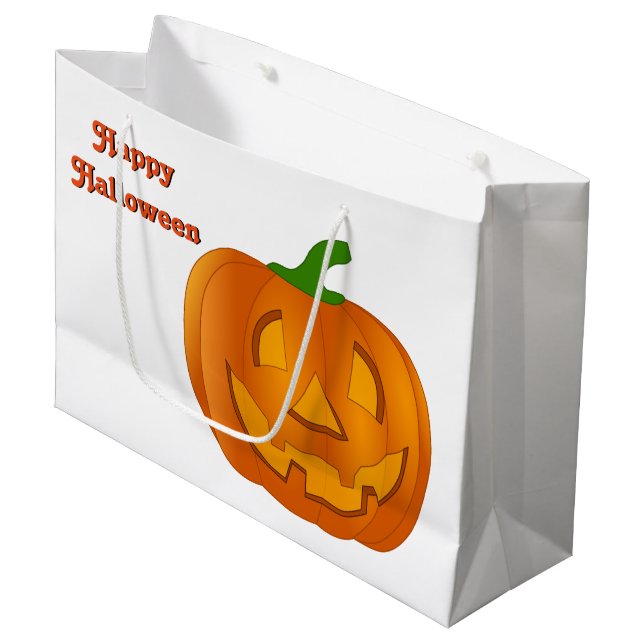 Large Pumpkin Halloween Bag (Front Angled)