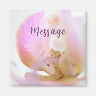Large Purple Orchid Floral Bokeh Photograph Magnet