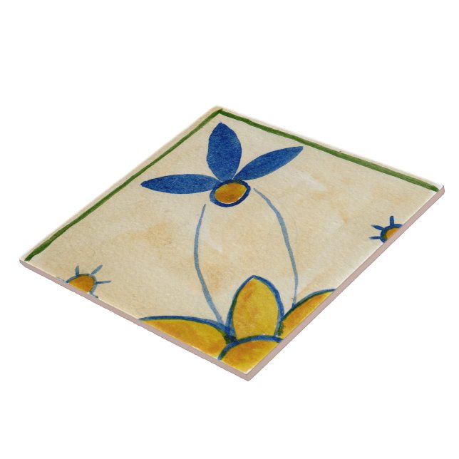 Large quarter ceramic tile Sicilian-style “Pink” (Side)