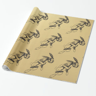 Large Rabbit Funny Bunny Jack Rabbit Wrapping Paper