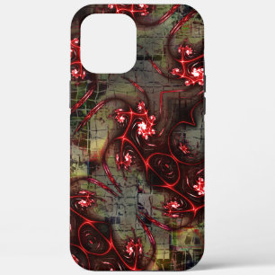 Large rapport of strange fractal over aged image  iPhone 12 pro max case