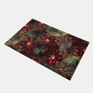 Large rapport of strange fractal over aged image t doormat
