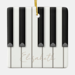 Large Realistic Piano Keys Personalized Music Ceramic Ornament