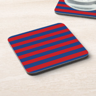 Large Red and Blue Horizontal Stripes Coaster