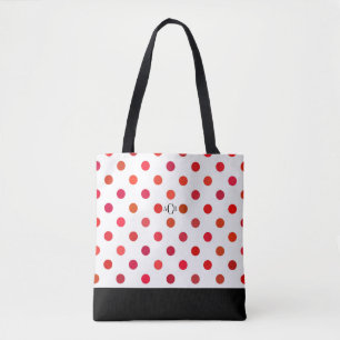 Large Red Dots in Various Shades of Red Tote Bag