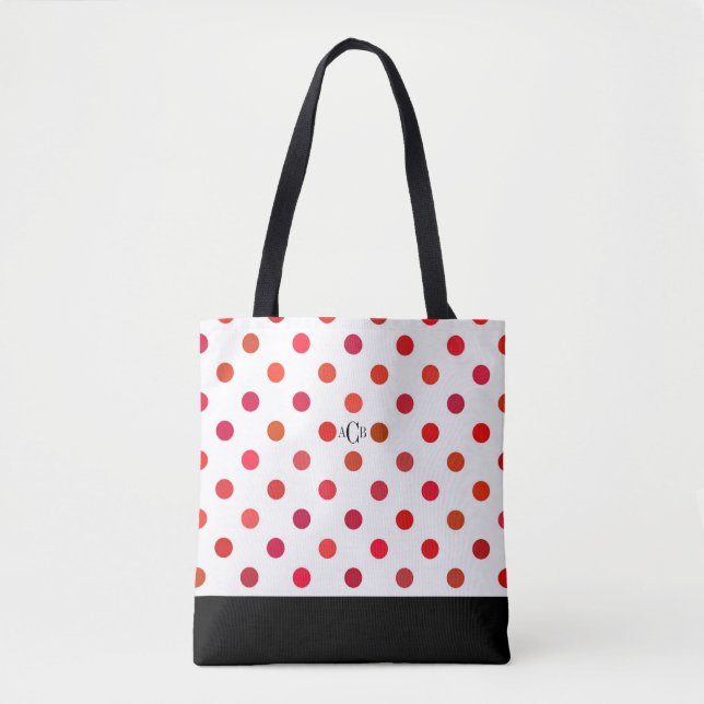 Large Red Dots in Various Shades of Red Tote Bag (Front)