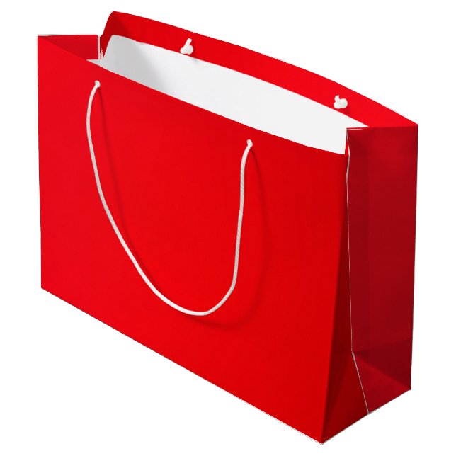 Large Red Gift Bag, Insanely Red (The Reddest Red) Large Gift Bag (Back Angled)