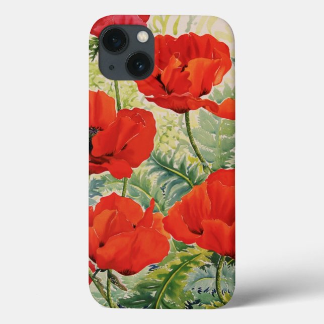 Large Red Poppies Case-Mate iPhone Case (Back)