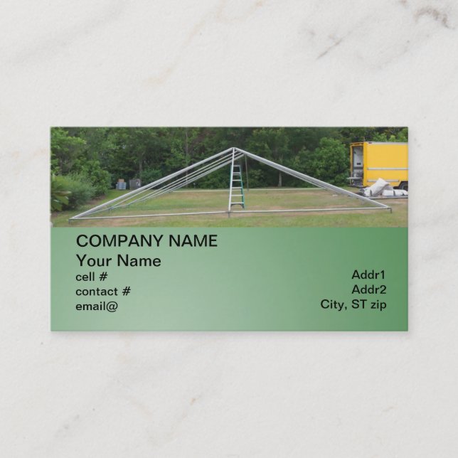 large rental party tent business card (Front)