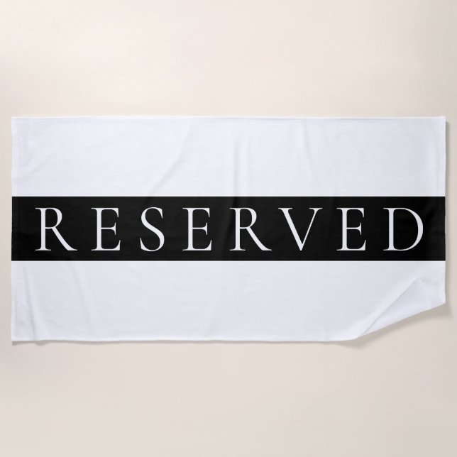 LARGE RESERVED BEACH TOWEL | Pool Towel | Yoga (Front)