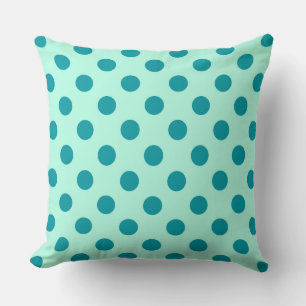 Large retro dots - aqua and turquoise cushion