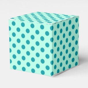 Large retro dots - aqua and turquoise favour box