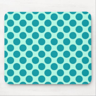 Large retro dots - aqua and turquoise mouse pad