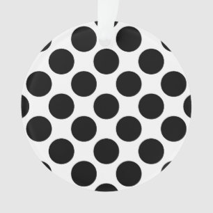 Large retro dots - black and white ornament
