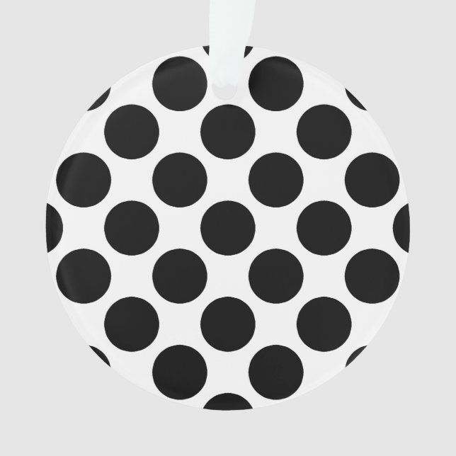 Large retro dots - black and white ornament (Front)