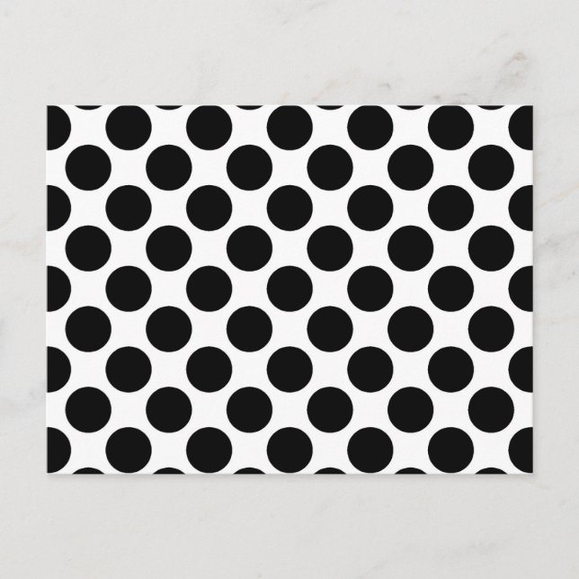 Large retro dots - black and white postcard (Front)