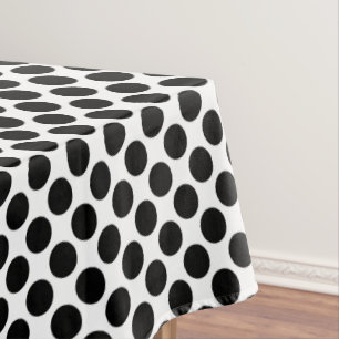 Large retro dots - black and white tablecloth