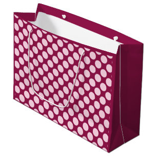 Large retro dots - burgundy and shell pink gift bag