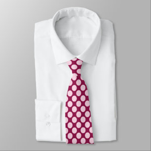 Large retro dots - burgundy and shell pink tie