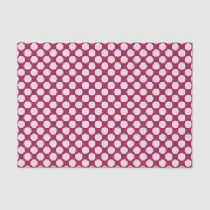 Large retro dots - burgundy and shell pink tissue paper
